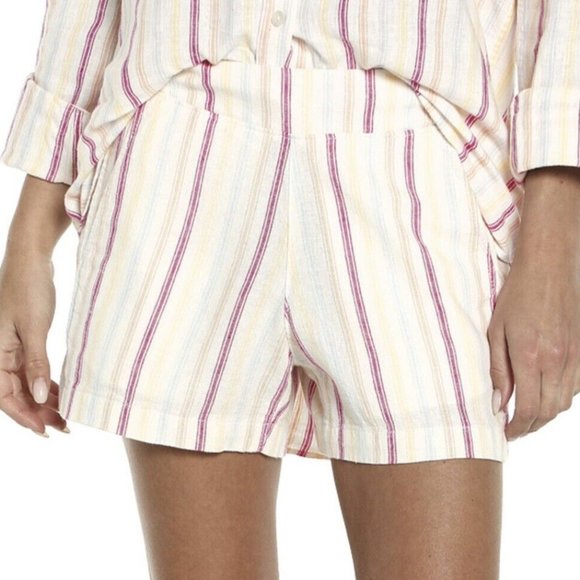 GAP Linen Blend Pull On Elastic Waistband Short "Dotted Sun Stripe"  NEW!! - Picture 4 of 12